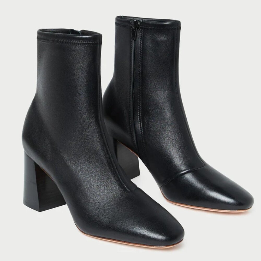 Loeffler Randall Elise Black Stretch Leather Booties (7.5) - Picture 3 of 8